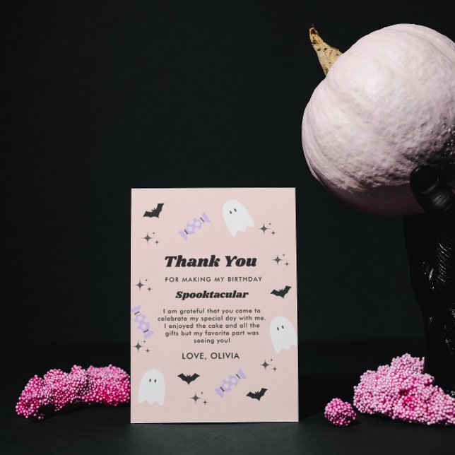 Halloween Birthday Spooktacular Cartões de agradec (Criador carregado)