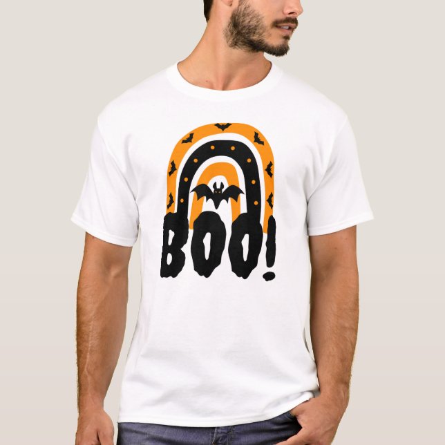 Halloween Boo Halloween Rainbow T-Shirt (Frente)