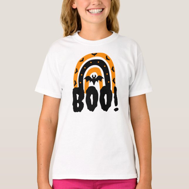 Halloween Boo Halloween Rainbow T-Shirt (Frente)