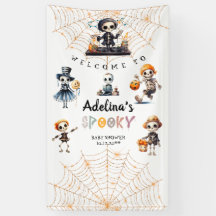 Halloween Boo Spooky Skeletons Chá de fraldas