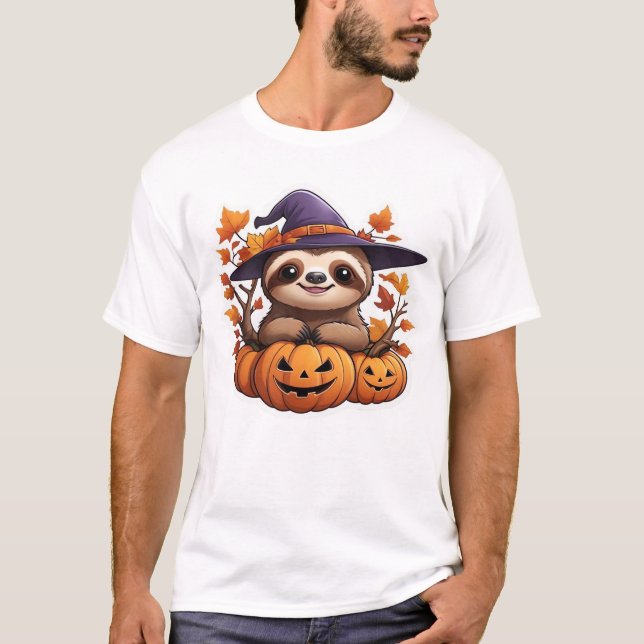 Halloween Cartoon Sloth Classic T-Shirt (Frente)