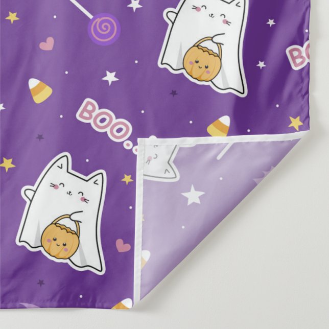 Halloween Cat Ghost Tapeçaria (Detalhe)