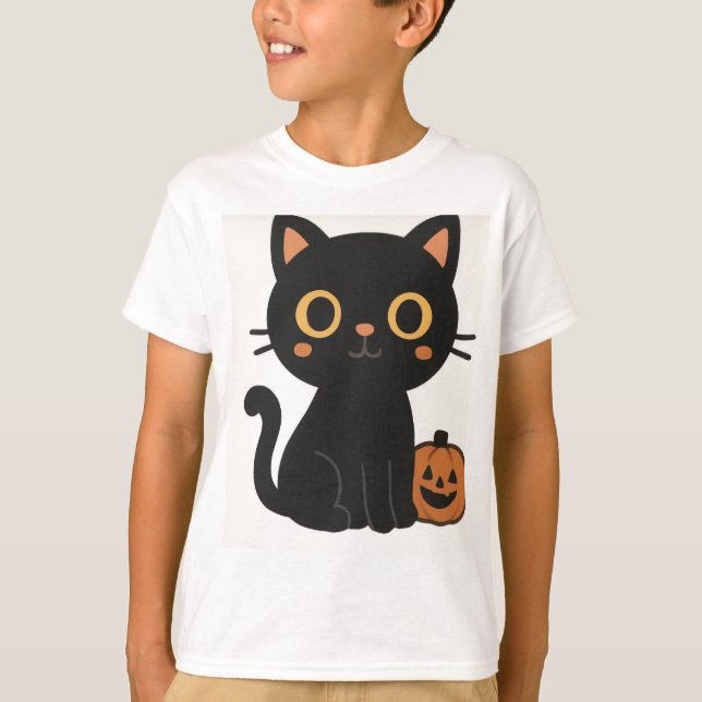 Halloween cat t-shirt (Frente)