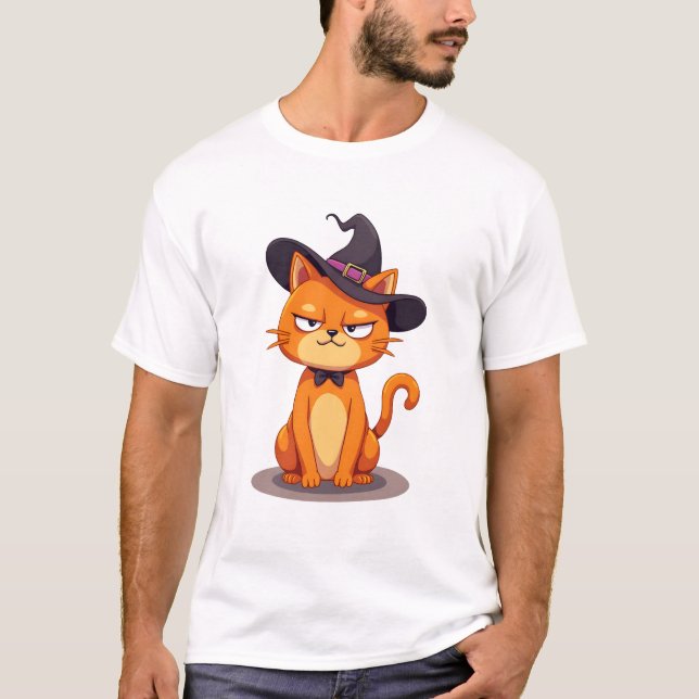 Halloween Cat T-Shirt Kitten Jack O Lantern Kitty  (Frente)