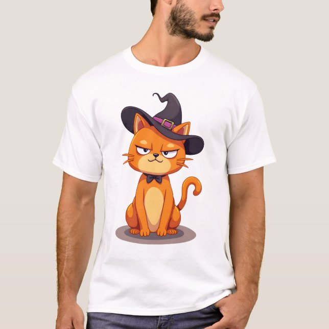 Halloween Cat T-Shirt Kitten Jack O Lantern Kitty  (Frente)