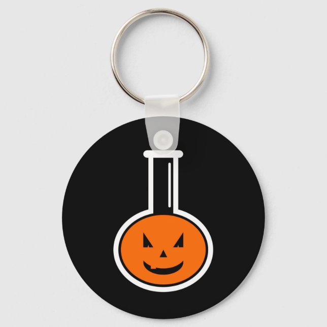 Halloween Chemistry Pumpkin Chaveiro (Frente)