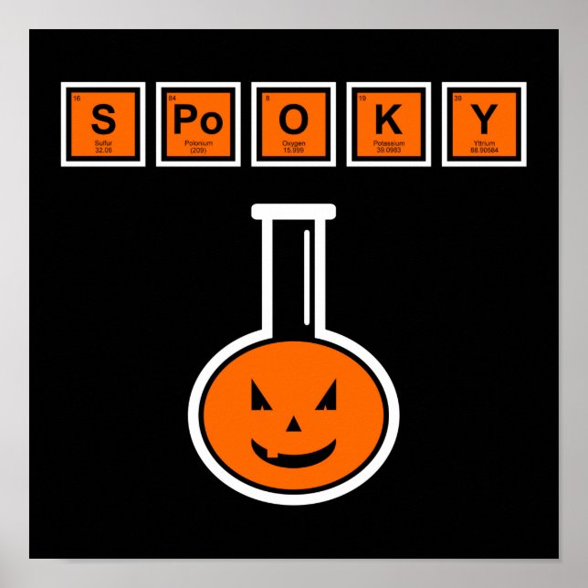 Halloween Chemistry Spooky Pumpkin Poster (Frente)