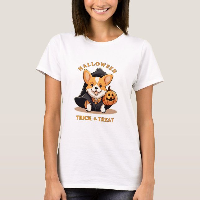 Halloween Corgi T-Shirt (Frente)