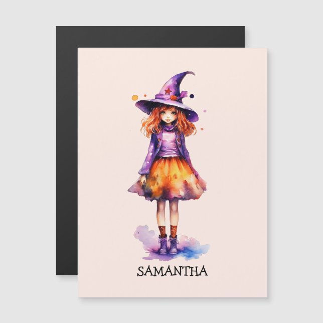 Halloween de bruxas bonitas personalizadas (Frente/Verso)