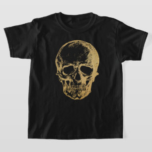 Halloween Dourado Skull   T-shirt   Crianças