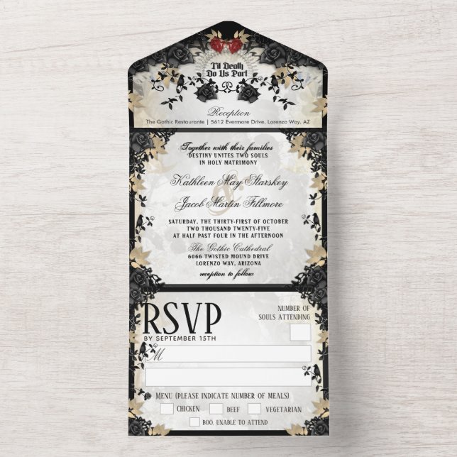 Halloween Elegant Black Rosa - Junto com o MENU (Interno)