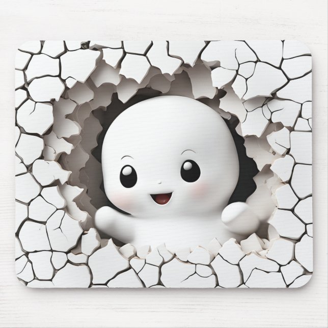 Halloween Funny Peeking Ghost Mousepad (Frente)