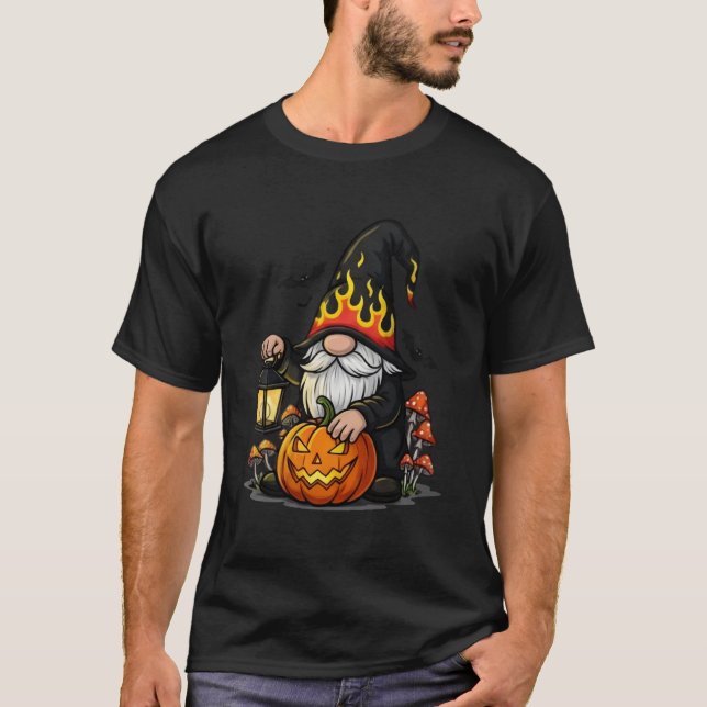 Halloween Gnome Basic Dark T-Shirt (Frente)