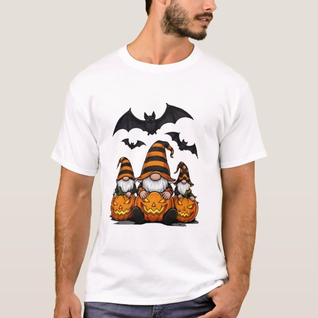 Halloween Gnome Basic T-Shirt (Frente)