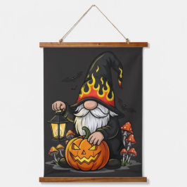 Halloween Gnome Wood Topped Wall Tapestry