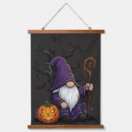 Halloween Gnome Wood Topped Wall Tapestry