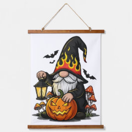 Halloween Gnome Wood Topped Wall Tapestry