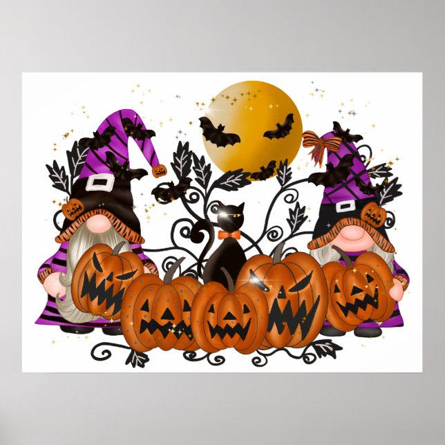 Halloween Gnomos Poster (Frente)