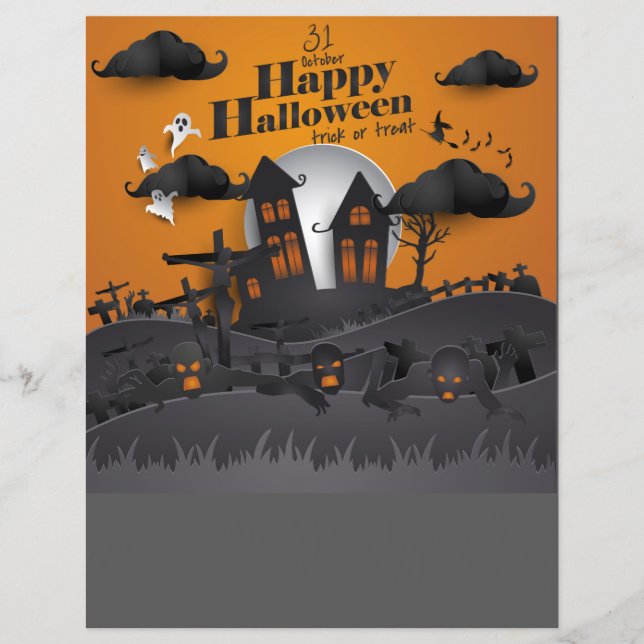 Halloween Graveyard and Haunha House Flyers (Frente)