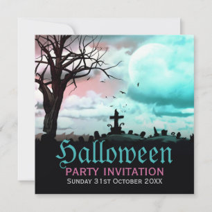 Halloween Graveyard Dusk Convite