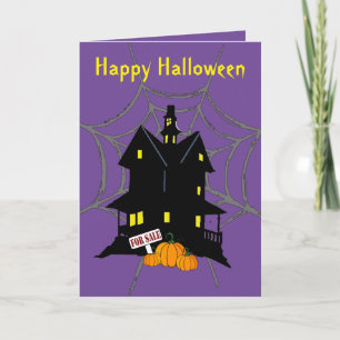 Halloween Hauneen Casa 5" x 7" Cartão Saudável