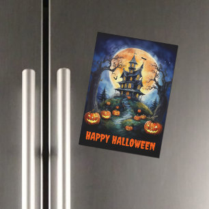 Halloween Hauneen House e Pumpkins Magnetic Card