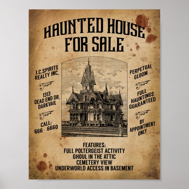 Halloween Hauneen House For Sale Poster (Frente)