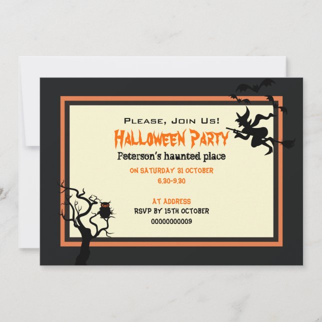Halloween Haunted Place Convite de festas 5" x 7" (Frente)