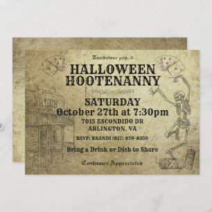 Halloween Hootenanny Wild West Convites de festas