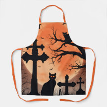 Halloween Horror Eerie Graveyard Black Cats