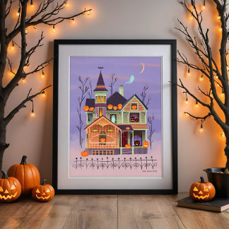 Halloween Jack-o'-lanterna House Art Impressão