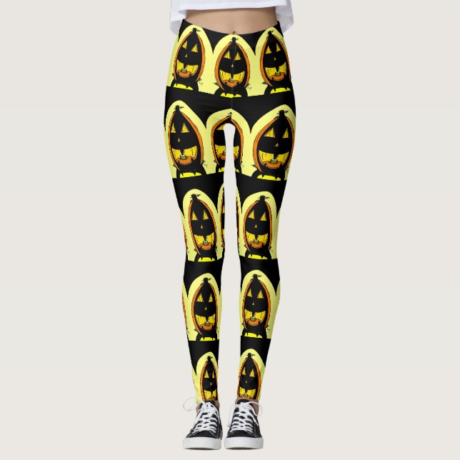 Halloween Jack o'Lantern Leggings (Frente)