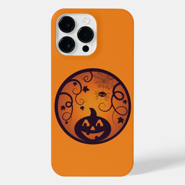 Halloween Jack ou lanterna abóbora face e aranha (Verso)