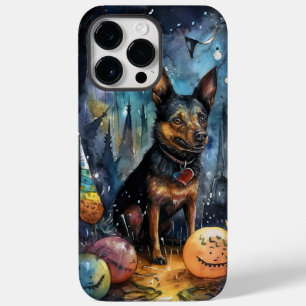 Halloween Kelpie Australiano Com Abóboras Assustad