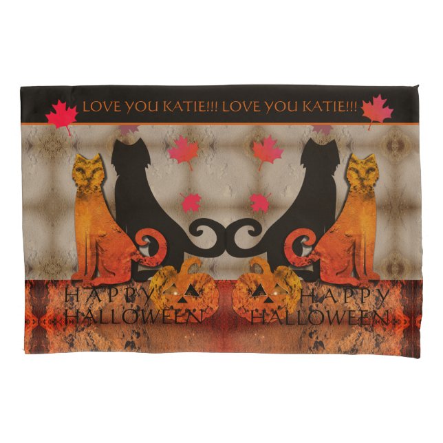 Halloween Kitty Cats Pillowcase (Frente)