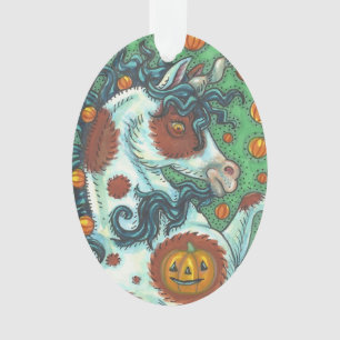 HALLOWEEN MUSTANG, ORNAMENTO DE FERIADO UNICORN SE