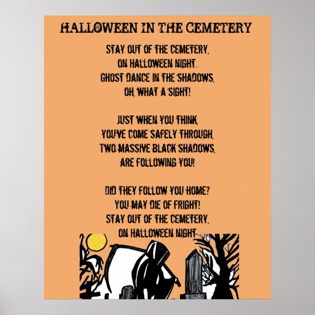 HALLOWEEN NOITE NA poster CEMETERY (Frente)