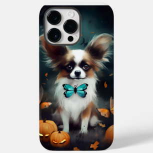 Halloween Papillon Com Pumpkins Assustado