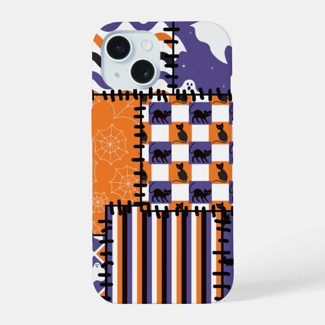 Halloween Patchwork Cats Ghosts (Verso)