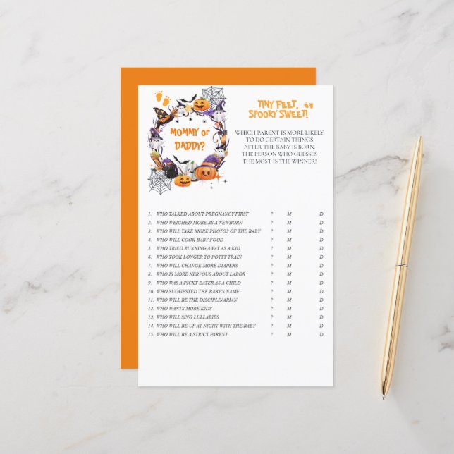 Halloween Pés Pequenos, Jogo Doce M/D (Frente/Verso In Situ)