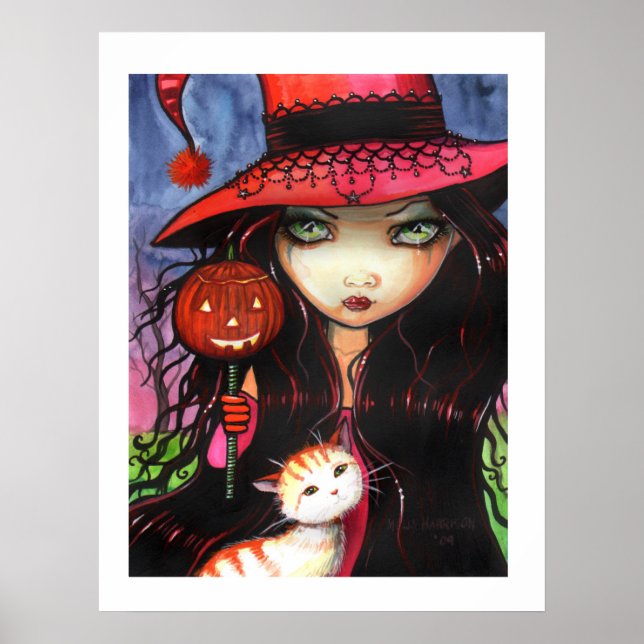 Halloween Poster Witch Cat, de Molly Harrison (Frente)