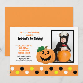 Halloween Pumpkin 5 x 7 Foto Convite de Aniversári