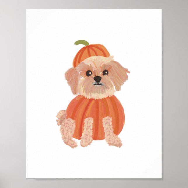 Halloween Pumpkin Dog Poster (Frente)