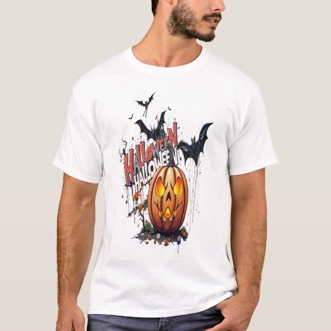 halloween pumpkin graffiti art T-Shirt (Frente)