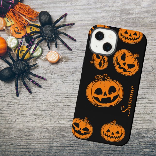 Halloween Pumpkin Pattern Phone 15 Case (Criador carregado)