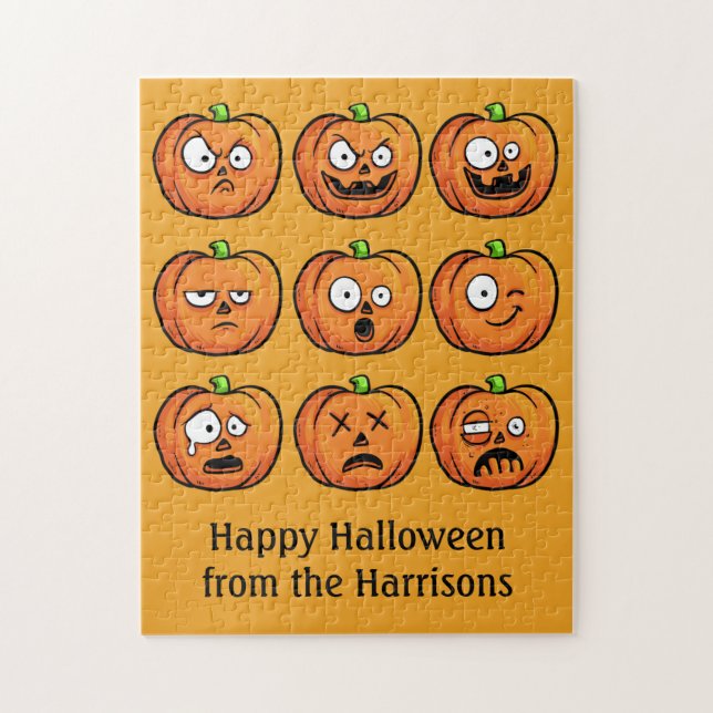 Halloween Pumpkins quebra-cabeça de texto personal (Vertical)