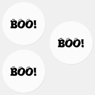 Halloween Scary Boo! etiquetas adesivas pretas