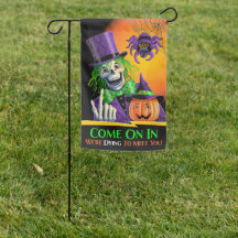 Halloween Skeleton Morrendo Na Bandeira Do Jardim 