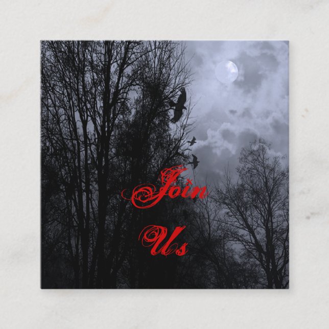 Halloween Sky e Ravens Convite Cartão de visita (Frente)