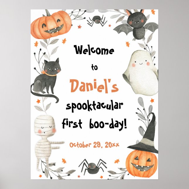 Halloween Spooktacular Birthday Poster de Boas-vin (Frente)